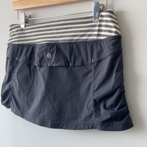 Lululemon Quiet Stripe Wet Dry Warm Tennis Skirt